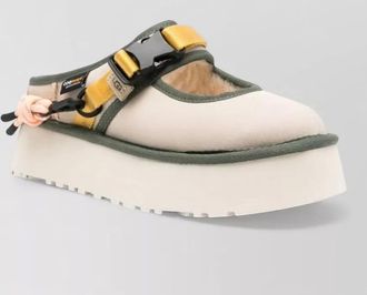 UGG ankle boots contrast trim platform sole round toe