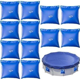 OEM Bolsas De Agua Lastradas Para Cubiertas De Piscina - Paquete De 12 Unidades, Pvc Grueso, Forma Cuadrada, 20 X 20 Cm, F&aacute;ciles De Llenar Y De Fijar De F