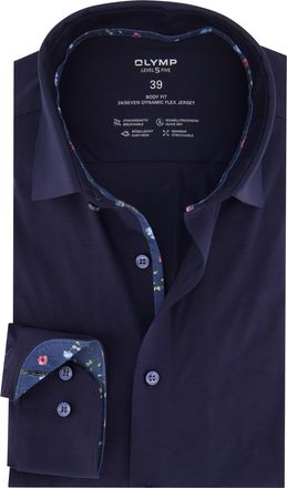 Olymp overhemd donkerblauw body fit lange mouw