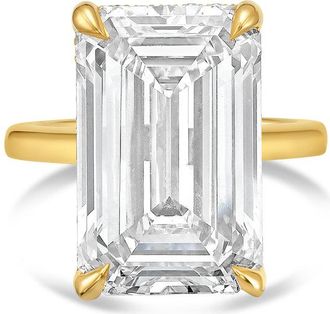 Diana M. Jewels 18kt yellow gold 6.00 ct lab grown emerald diamond solitaire ring