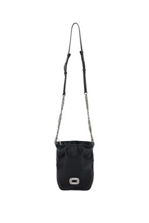 Roger Vivier Soft Leather Shoulder Bag With Silver Embellishment