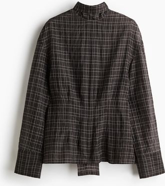 H&M Bluse mit Schleifenkragen - Schwarz