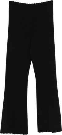Twinset Scalloped Embroidered Hem Trousers