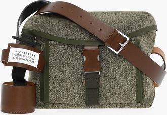 Maison Margiela MM11 Cotton Messenger Bag with Leather Trims Maison Margiela
