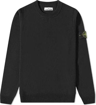 Stone Island Lambswool Crew Neck Knit Black 7715508A3-V0029