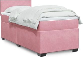 vidaXL Cama Box Spring Con Colch&oacute;n Terciopelo Rosa 90x190 Cm Vidaxl