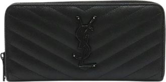 Saint Laurent Pre-owned Wallets, male, Black, Size: ONE SIZE Pre-owned Paris Monogram Leather Long Wallet
