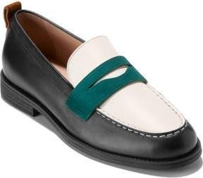 Cole Haan Stassi Penny Loafer in Black/Ivory /Rainforest at Nordstrom Rack, Size 6.5