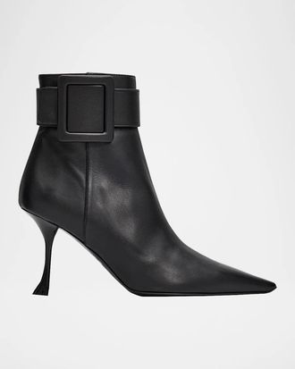 Roger Vivier 85mm Viv Ville Leather Booties