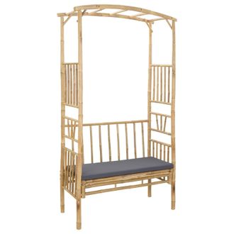 vidaXL Arco De Jard&iacute;n Con Banco Gris Oscuro 115 X 50 X 205 Cm Bamb&uacute; Vidaxl