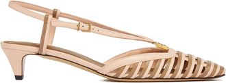 Fendi Womens Rosa Quarzo Lamb Leather Sandals - Nude - Size EU 40