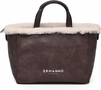 Ermanno Scervino Vanessa Double Handle Shoulder Bag With Plush Trim