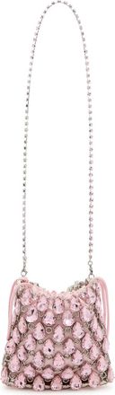 Self Portrait Crystal-embellished Satin Cross-body bag - Pink - One Size