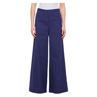 Alberto Biani Dames, Broeken, Blauw, Maat: XS Katoen