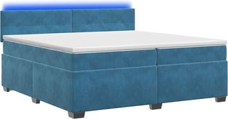 vidaXL Cama Con Base Tapizada, Colch&oacute;n Y Luz Led Azul 200 X 200 Cm Vidaxl