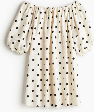 H&M Off-Shoulder-Kleid - Beige