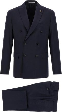 Pal Zileri Double Breasted Suits, male, Blue, 4XL, Lord Double-Breasted Suit