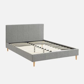 Sweeek Cama Con Somier Y Cabecero 140x190cm, Acabado En Tela