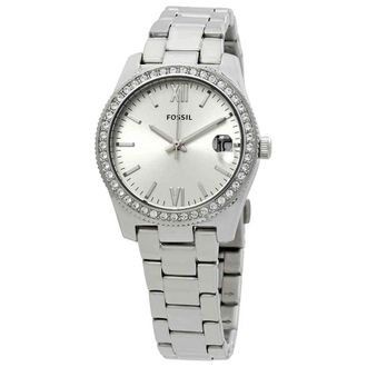 Fossil Scarlette Crystal Silver Dial Ladies Watch ES4317