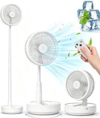 No Brand Ventilador De Sobremesa/suelo - Ventilador Oscilante Port&aacute;til - Dise&ntilde;o Plegable - Control Remoto - Cuatro Velocidades - Bater&iacute;a Recargable - Alimentac