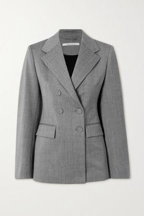 Another Tomorrow + Net Sustain Blazer Doppiopetto In Twill Di Misto Lana - Nero
