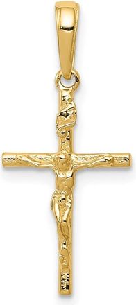 Diamond2Deal 14k Yellow Gold INRI Hollow Crucifix Pendant