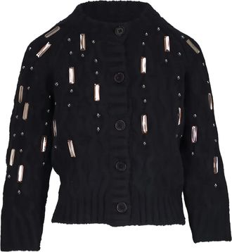 Dorothee Schumacher Cardigan Cozy Diamonds con decorazione - Nero