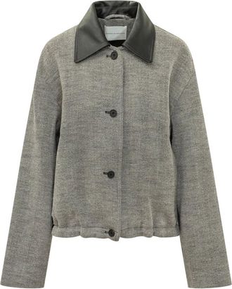 STUDIO NICHOLSON Chaqueta con cuello de cuero Seberg - Jackets - Mujer - Gris - XS