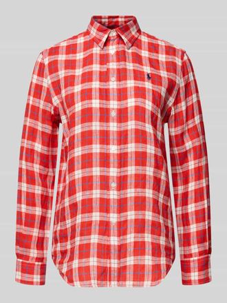 Polo Ralph Lauren Oversized Hemdbluse aus reinem Leinen in Rot, Gr&ouml;&szlig;e XL