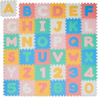 Relaxdays Relaxdays - Puzzle Mat abc and Numbers, 36 Pieces, Playmat for Children, hwd: 1 x 171 x 171 cm, BPA-free, Foam, Colourful