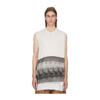 Rick Owens Sleeveless Tops, male, Multicolor, Size: S Oversized Crew Neck Tank Top
