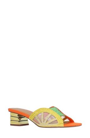 J. Reneé Lemon Block Heel Sandal in Lime/Yellow/Orange at Nordstrom, Size 6.5