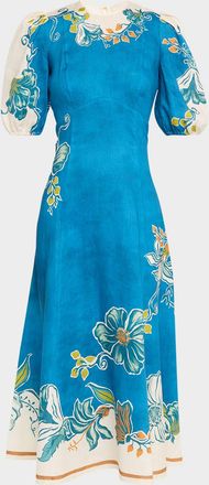 Alemais Luda Linen Midi Dress