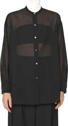 Theory Bustier Button Down Blouse In Black