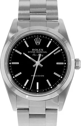 Rolex Pre-owned Rolex Air King Automatic Chronometer Black Dial Mens Watch 14000 BKSO