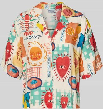 Pieces Regular Fit Hemdbluse aus reiner Viskose Modell KLARISA in Beige, Gr&ouml;&szlig;e XL