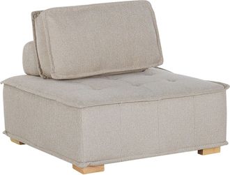 Beliani Beliani - Sof&aacute; De Poli&eacute;ster Beige Madera Clara M&oacute;dulo De 1 Plaza Escandinavo Moderno Tibro