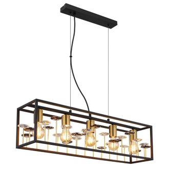 Netlighting Lisbon Bar Pendant Ceiling Light Matt Black 5x E27