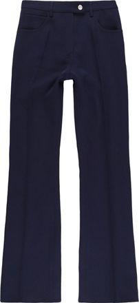 Courrèges low-rise bootcut trousers - women - Polyester/Acetate - 34 - Blue
