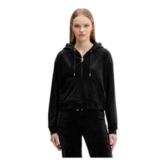 Juicy Couture Felpa con zip in velour - - Sweatshirts & Hoodies - Donna - Nero - M