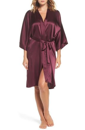 Samantha Chang Silk Robe in Fig at Nordstrom