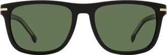 HUGO BOSS Rectangular Acetate Sunglasses - Black