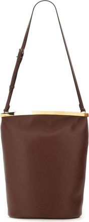 Tod's Womens Small Leather Bucket Bag Brown Shoulder
