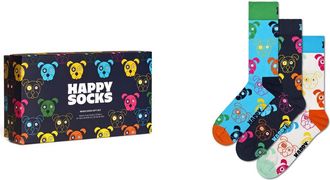 Happy Socks Mixed Dog 3-Pack Cotton Blend Crew Socks Gift Set in Navy at Nordstrom