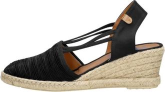 Verbenas Maika Espadrille Wedge - Dames - Sleehakken - Zwart - 38 EU - Leer - Schoenen