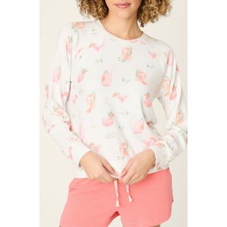 PJ Salvage Paloma Mama Long Sleeve Lounge Top in Ivory at Nordstrom, Size X-Small