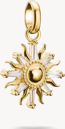 Thomas Sabo Ciondolo placcato oro con pendente a forma di sole con pietre tonalit&agrave; giallo oro e bianco