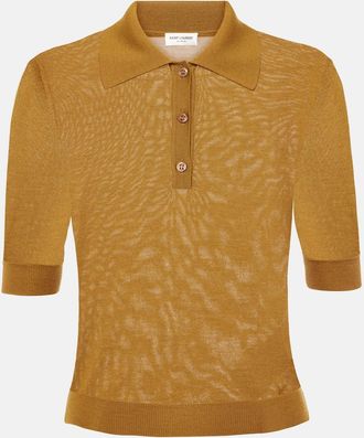 Saint Laurent Cashmere, wool and silk polo shirt