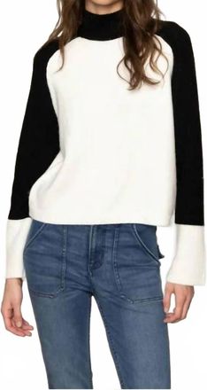 Sanctuary Downtown Mock Neck Sweater In Black/chalk