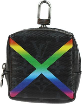 Louis Vuitton Black Multi-Color Coated Canvas Leather Pouch (Pre-Owned)